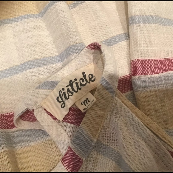 SOLD πListicle Midi Linen Striped Dress EUC M - Picture 12 of 12